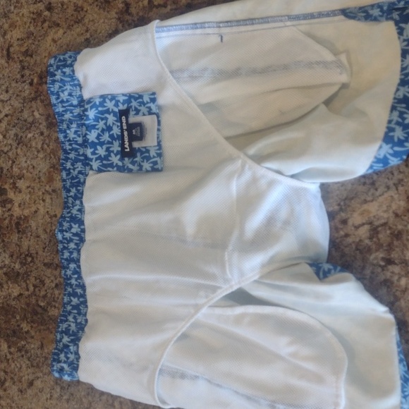 Lands' End blue palm tree swim trunks size medium - Picture 3 of 6